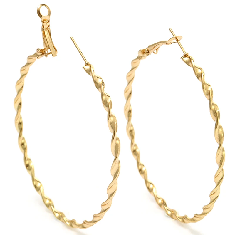 3 Color Trendy Women's Twist Big Hoop Earrings Punk Style Female Personalized Large Gold Earring Minimalist Jewelry Gift Brincos
3 Color Trendy Women's Twist Big Hoop Earrings Punk Style Female Personalized Large Gold Earring Minimalist Jewelry Gift Brincos