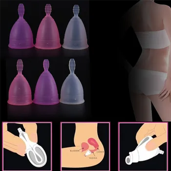 

medical grade silicone/lady period cup/alternative tampons sanitary pads Feminine hygiene vagin Reusable Menstrual cup