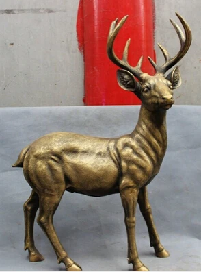 0 27" Lucky Chinese Bronze Folk Animals Decoration Wealth Running Deer Sika Statue
0 27" Lucky Chinese Bronze Folk Animals Decoration Wealth Running Deer Sika Statue
