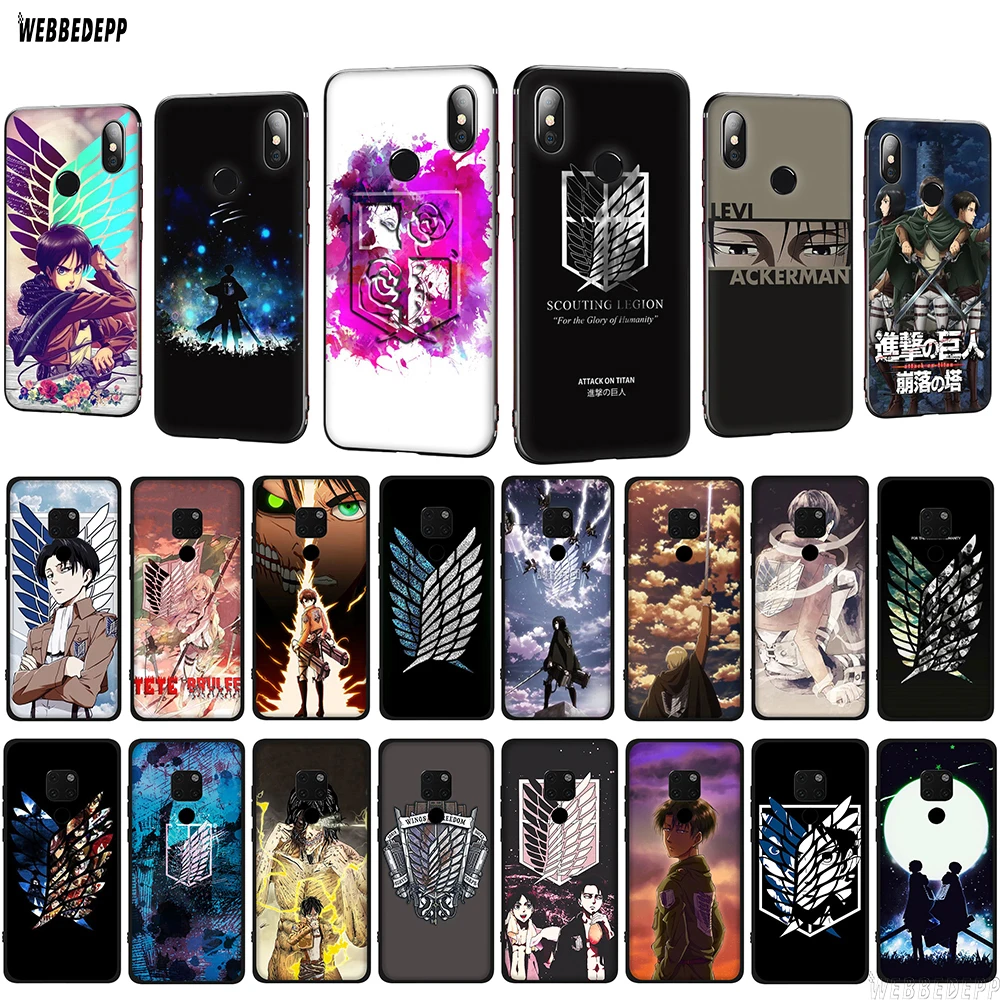WEBBEDEPP Attack on Titan TPU Cover for Huawei P10 P20 P30 Lite Pro Mate 10 20 P Smart 2019 Soft Case | Мобильные телефоны и