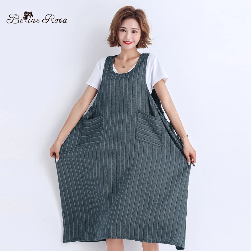 BelineRosa 2019 Summer Big Sizes Women Clothes Striped Casual Loose Style Sleeveless Dress for Women TYW01007
BelineRosa 2019 Summer Big Sizes Women Clothes Striped Casual Loose Style Sleeveless Dress for Women TYW01007