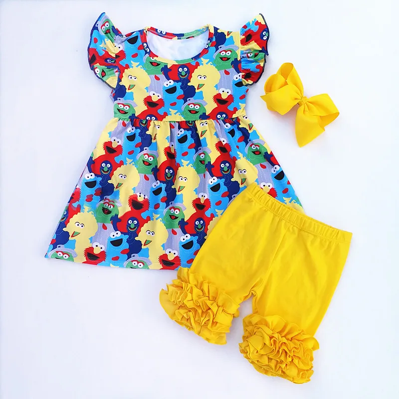 2018 Baby Girls Summer Clothes Baby Girls Milk Silk Cartoon Flutter Top Matching Yellow Ruffle Shorts with Headbow
2018 Baby Girls Summer Clothes Baby Girls Milk Silk Cartoon Flutter Top Matching Yellow Ruffle Shorts with Headbow