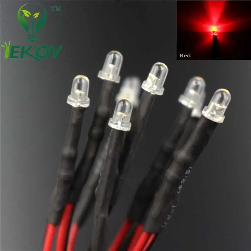 20pcs LED 3MM red color water clear 9-12V Pre-Wired Resistor Bright Round Top 12V DC 20 CM
20pcs LED 3MM red color water clear 9-12V Pre-Wired Resistor Bright Round Top 12V DC 20 CM