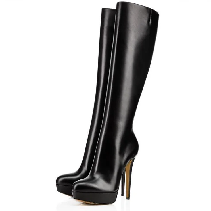 New Fashion PU Leather Boots 2018 Knee High Round Toe Motorcycle Platform Boots Zip Thin and High Heel Party Dress Black Shoes
New Fashion PU Leather Boots 2018 Knee High Round Toe Motorcycle Platform Boots Zip Thin and High Heel Party Dress Black Shoes