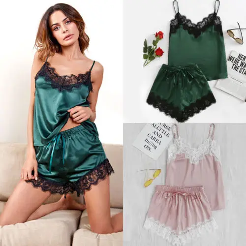 Women Soft Silk Satin Lace Robe Shorts Babydoll Sleepwear Nightwear Pajamas Solid Camis
Women Soft Silk Satin Lace Robe Shorts Babydoll Sleepwear Nightwear Pajamas Solid Camis