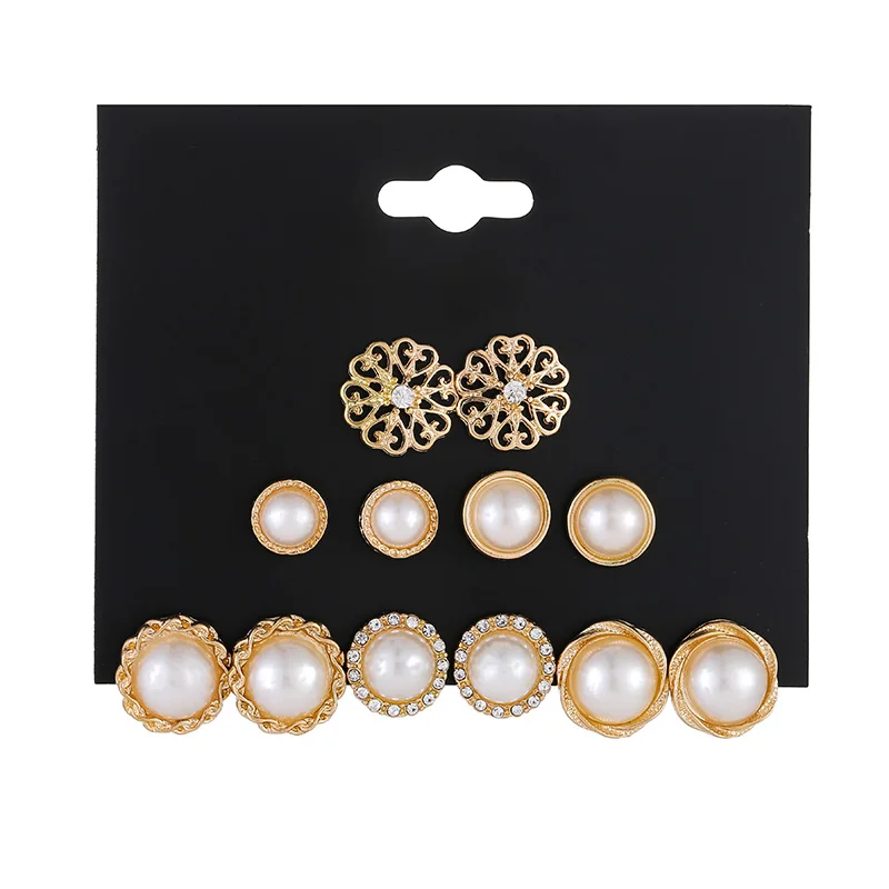 Punk Fashion Simulated Pearl Stud Earrings Set For Women Vintage Korean Rhinestone Gold Color Big Earring Party Gift Wholesale
Punk Fashion Simulated Pearl Stud Earrings Set For Women Vintage Korean Rhinestone Gold Color Big Earring Party Gift Wholesale