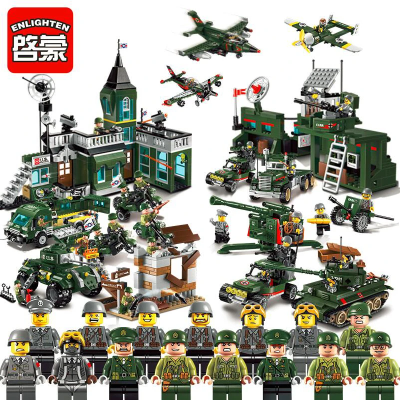 Enlighten Battle Army Military Tank Plane Ship Jeep Vehicle Soldier 3D Model DIY Building Blocks Bricks Toy fit Legoings no Box
Enlighten Battle Army Military Tank Plane Ship Jeep Vehicle Soldier 3D Model DIY Building Blocks Bricks Toy fit Legoings no Box
