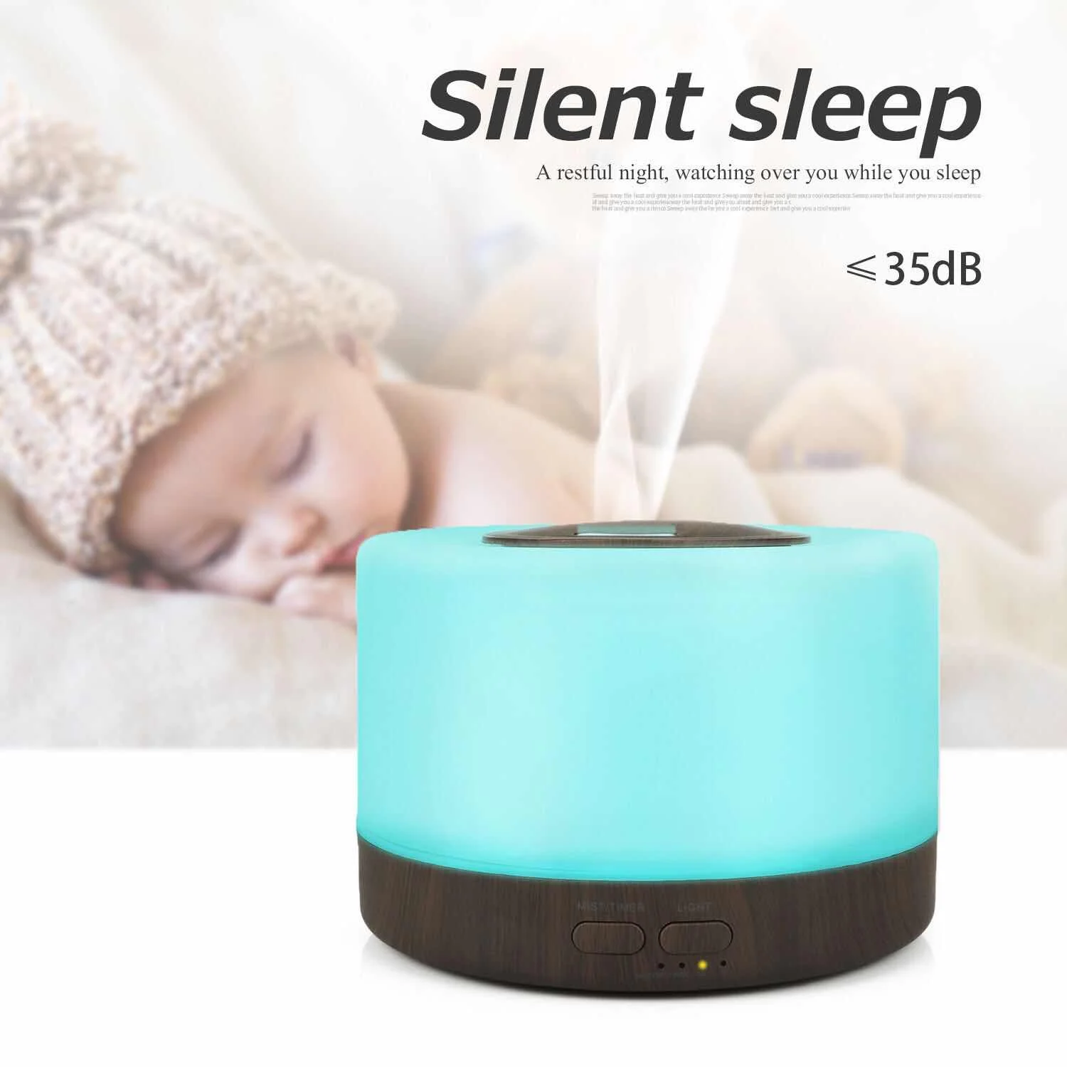 Remote control creative environmental humidifier, ultra-quiet seven color lamp ultrasonic home aromatherapy oil diffuser
Remote control creative environmental humidifier, ultra-quiet seven color lamp ultrasonic home aromatherapy oil diffuser