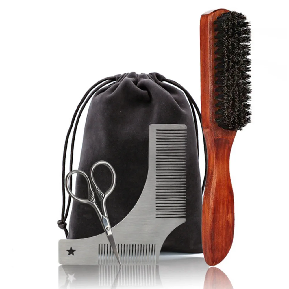 genuine 3 pcs/set two sided comb mini scissors beard brush combs beard grooming kit with bag for men shaving beard mustache hair
genuine 3 pcs/set two sided comb mini scissors beard brush combs beard grooming kit with bag for men shaving beard mustache hair