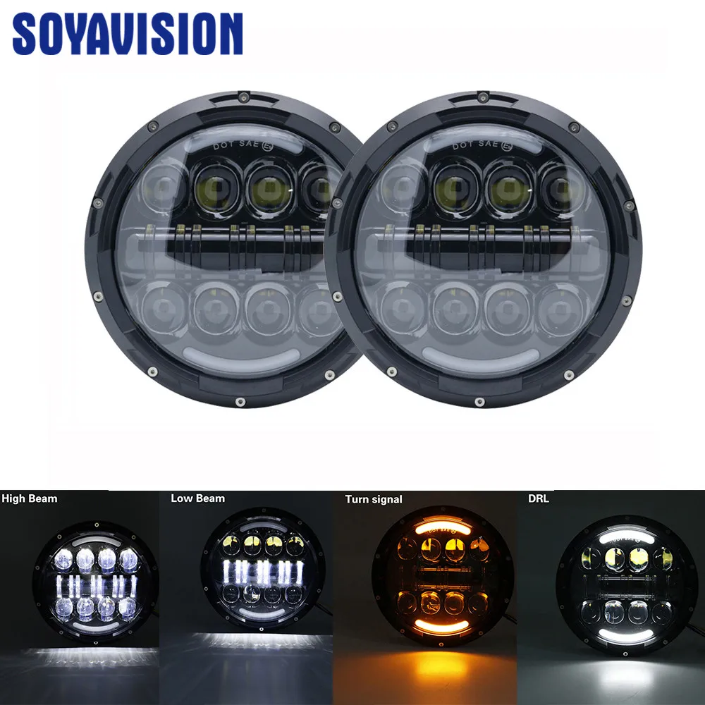 2PCS Car 7 Inch Front Projector Moto Headlamp For Jeep Wrangler JK CJ TJ 7" LED Round Headlight For Lada Niva 4x4 Suzuki
2PCS Car 7 Inch Front Projector Moto Headlamp For Jeep Wrangler JK CJ TJ 7" LED Round Headlight For Lada Niva 4x4 Suzuki