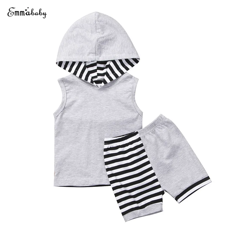 2PCS Newborn Baby Boy Girl Casual Sleeveless Hooded Tops +Shorts Hot Pant Striped Outfits Infant Kids Clothing Set 0-24M
2PCS Newborn Baby Boy Girl Casual Sleeveless Hooded Tops +Shorts Hot Pant Striped Outfits Infant Kids Clothing Set 0-24M