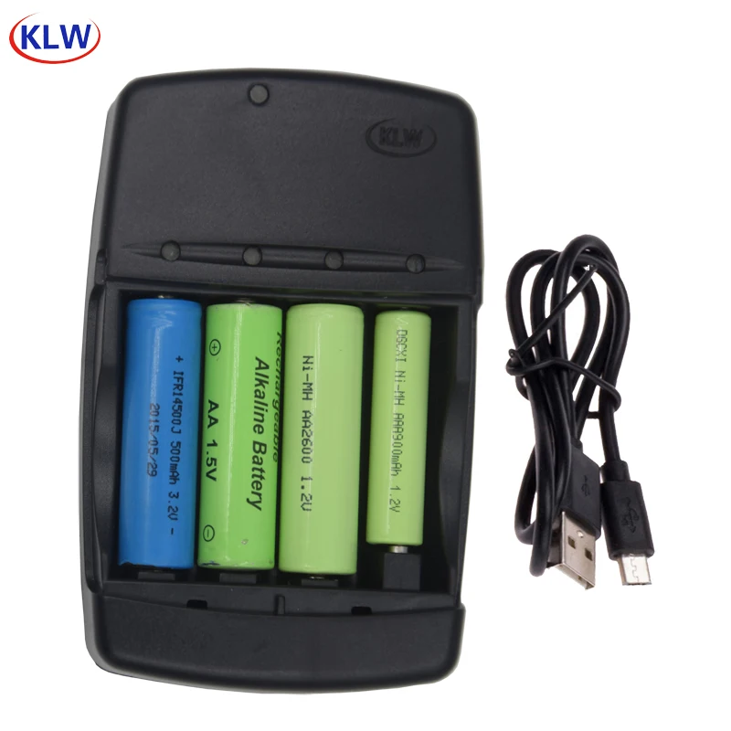 4 slots Smart USB Battery Charger for Rechargeable Battery 1.2V AA AAA NiMh NiCd 1.5V Alkaline 3.2V LiFePo4 14500 10440
4 slots Smart USB Battery Charger for Rechargeable Battery 1.2V AA AAA NiMh NiCd 1.5V Alkaline 3.2V LiFePo4 14500 10440