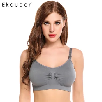 Ekouaer Pregnant Underwear Front Button Women Nursing Bra Wirefree Solid Seamless Buckle Ribbed Underwire Adjustable Strap 
Ekouaer Pregnant Underwear Front Button Women Nursing Bra Wirefree Solid Seamless Buckle Ribbed Underwire Adjustable Strap