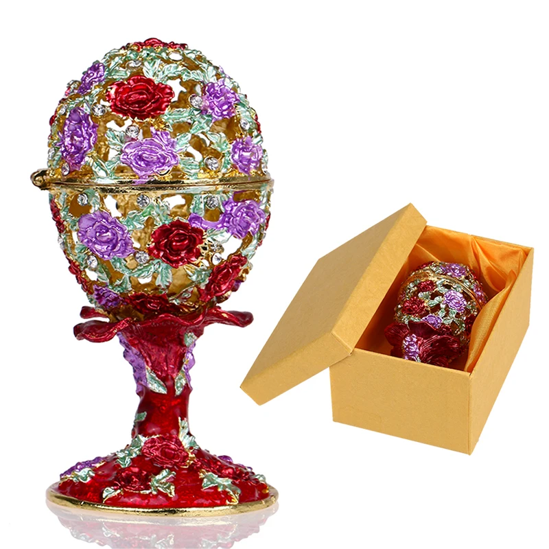 H&D 4.3'' Handmade Jewelry Trinket Box Russian Egg Style Box Hinged Ring Holder Collectible Jewelry Storage Figurine Easter Gift
H&D 4.3'' Handmade Jewelry Trinket Box Russian Egg Style Box Hinged Ring Holder Collectible Jewelry Storage Figurine Easter Gift