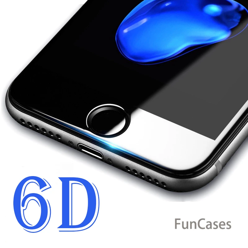 

6D 9H 3D Hardness Curved Edge Tempered Glass For Iphone X 10 6 6S 7 8 6Plus 6Splus 7Plus 8Plus Glass Screen Protector Telephone