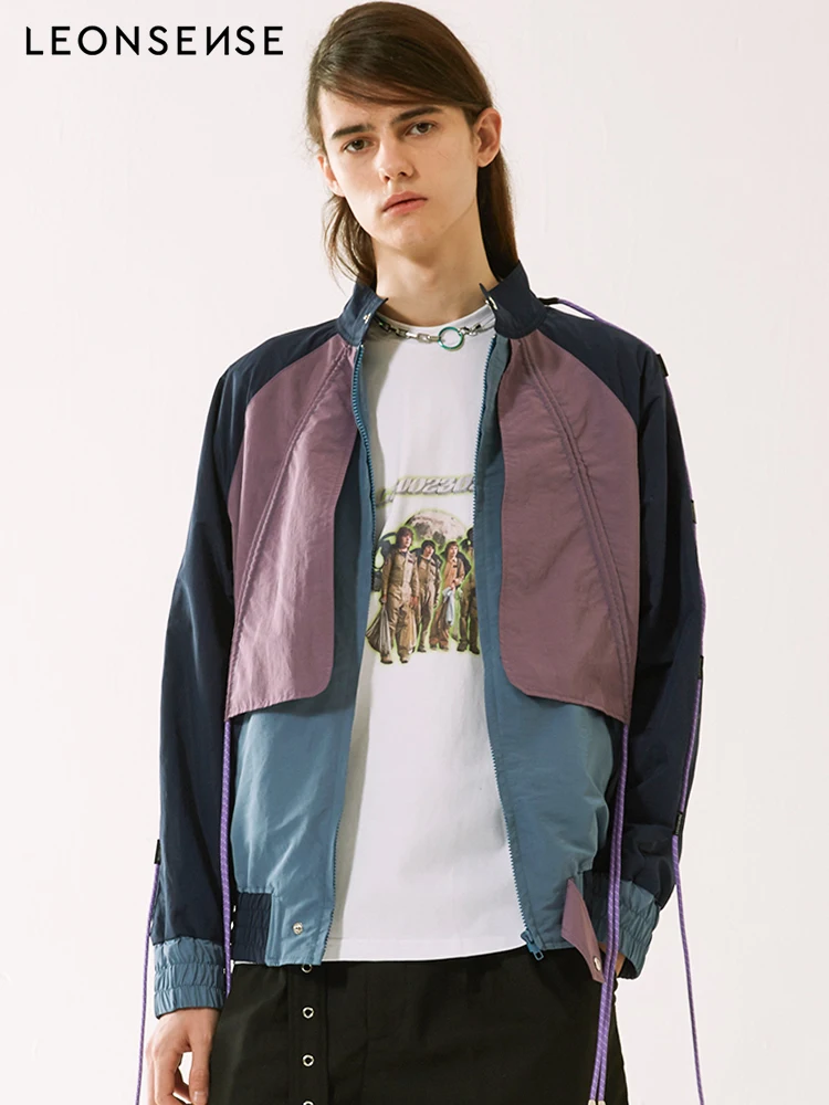 LEONSENSE New male Jackets Mens Casual Outerwear Splicing drawstring with stand collar zipper jacket trench coat Drop shipping
LEONSENSE New male Jackets Mens Casual Outerwear Splicing drawstring with stand collar zipper jacket trench coat Drop shipping