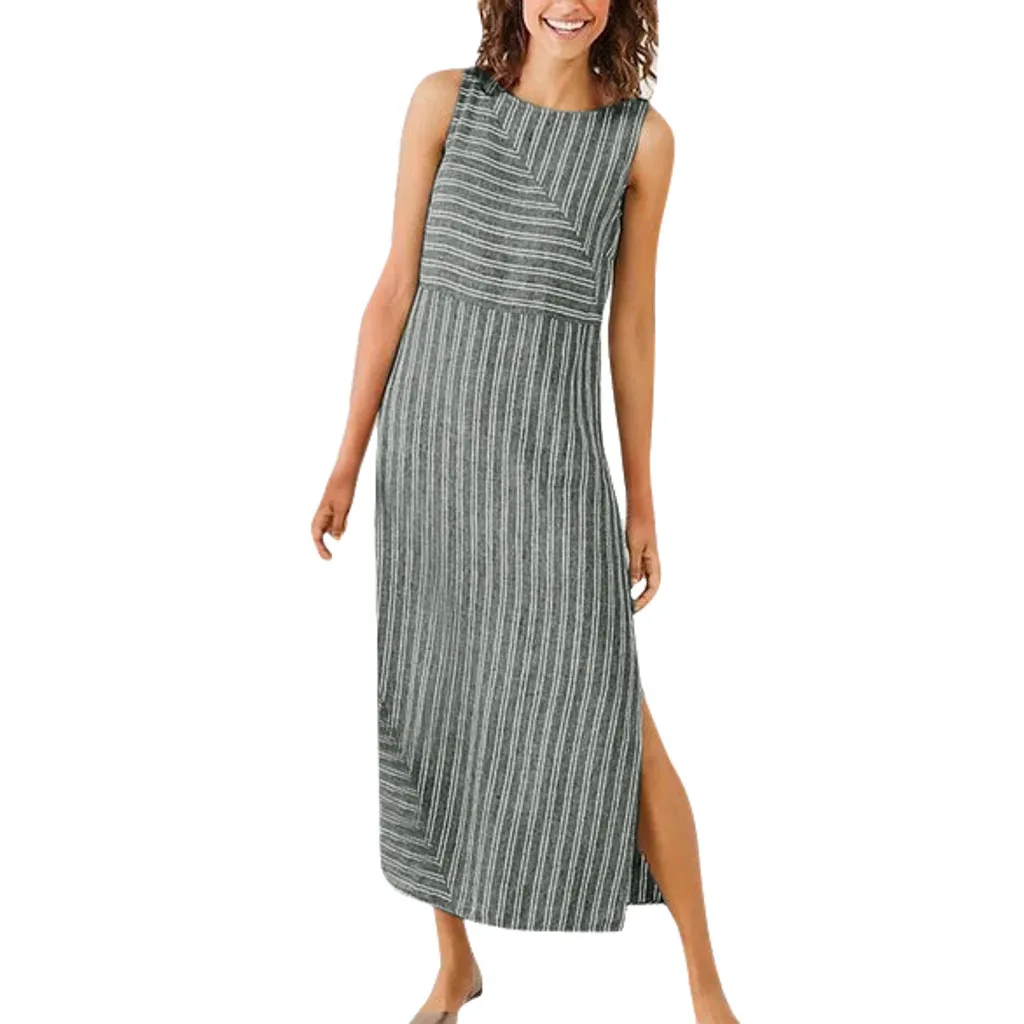 2019 MAXIORILL New Women Casual Striped Sleeveless Dress Crew Neck Linen Long Dress платье Wholesale T3
2019 MAXIORILL New Women Casual Striped Sleeveless Dress Crew Neck Linen Long Dress платье Wholesale T3