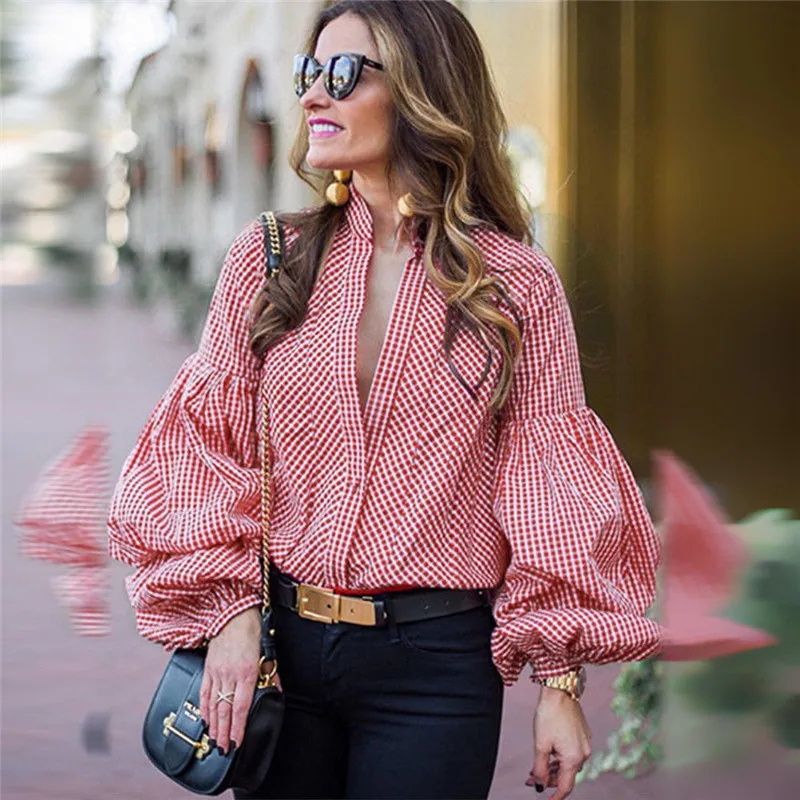 Women V Neck Casual Tops Long Puff Sleeve Button Loose Shirt Blouse Fashion Ladies Must Have Early Autumn Blouse Plus Size
Women V Neck Casual Tops Long Puff Sleeve Button Loose Shirt Blouse Fashion Ladies Must Have Early Autumn Blouse Plus Size