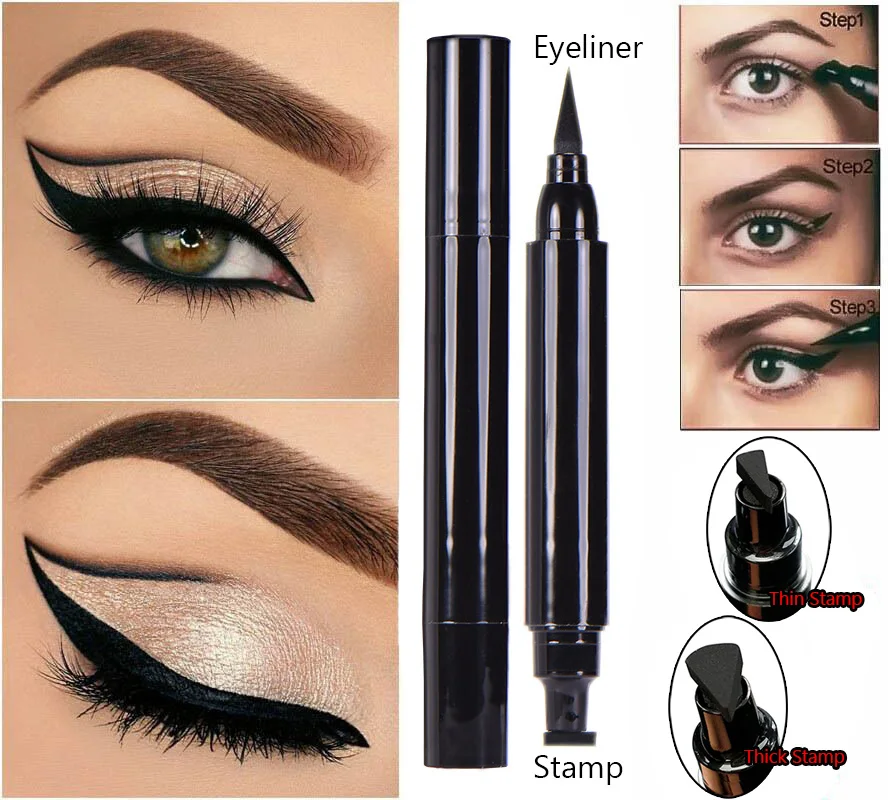 New Sexy Waterproof Double Head Black Wing Eyeliner Seal sShape Pencil Cosmetic Makeup Tool Maquiagem Cat Eye Eyeliner Stamp
New Sexy Waterproof Double Head Black Wing Eyeliner Seal sShape Pencil Cosmetic Makeup Tool Maquiagem Cat Eye Eyeliner Stamp