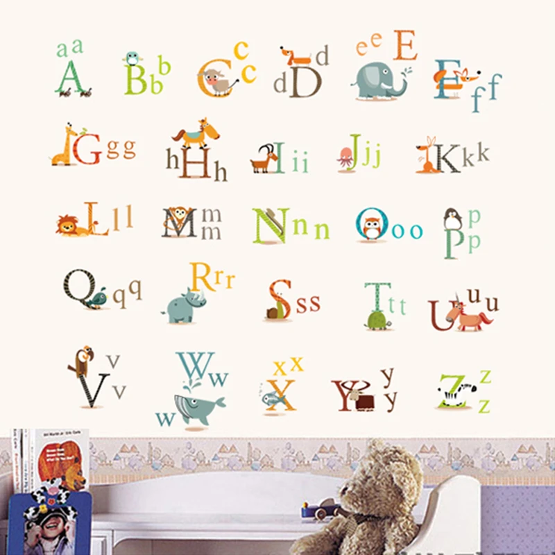 Animal characters English letters wall sticker Nursery kids room decoration Wall Decals alphabet children Birthday Gift
Animal characters English letters wall sticker Nursery kids room decoration Wall Decals alphabet children Birthday Gift
