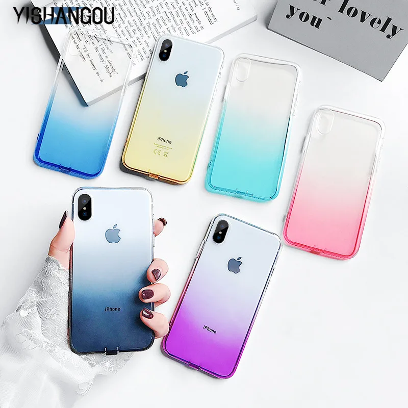 YISHANGOU Gradient Colorful Phone Case For iPhone XS Max XR X Transparent Clear Silicon Soft Cover For iphone 6 6S 8 7 Plus Capa
YISHANGOU Gradient Colorful Phone Case For iPhone XS Max XR X Transparent Clear Silicon Soft Cover For iphone 6 6S 8 7 Plus Capa