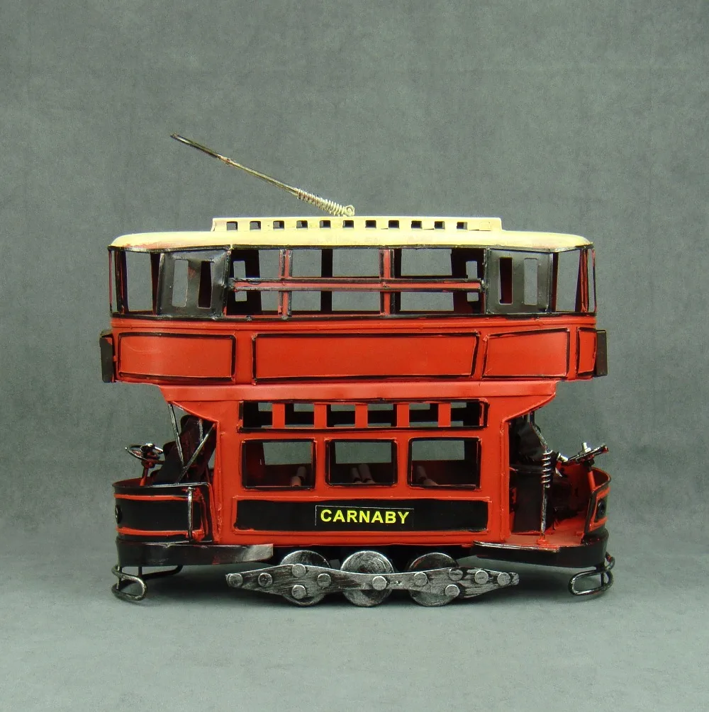 Nostalgic Wrought Iron Double Deck Trolley Bus Model Handmade Scaled Tram Miniature Gift Craft for Home Decor and Art Collection
Nostalgic Wrought Iron Double Deck Trolley Bus Model Handmade Scaled Tram Miniature Gift Craft for Home Decor and Art Collection