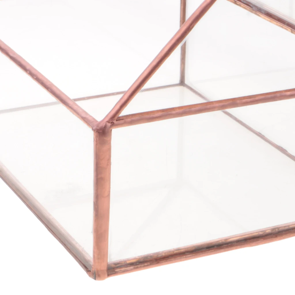 Glass House Terrarium Container Geometric Succulent Planter Wedding Card Box Decor