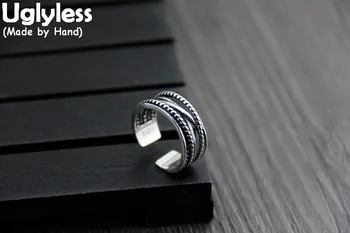 Uglyless Real S 925 Sterling Silver Unisex Twisted Designer Wide Open Rings Irregular Cross Patterns Neutral Finger Ring Jewelry
Uglyless Real S 925 Sterling Silver Unisex Twisted Designer Wide Open Rings Irregular Cross Patterns Neutral Finger Ring Jewelry