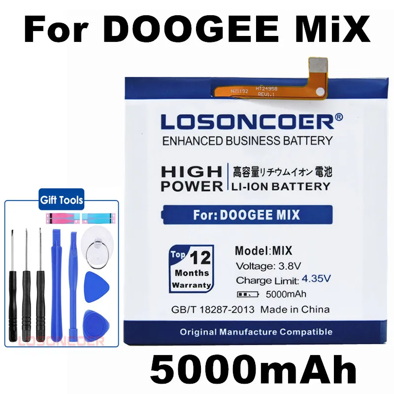 LOSONCOER 5150mAh MIX Replacement Batteries For DOOGEE MIX Smart Phone Battery+Quick Arrive
LOSONCOER 5150mAh MIX Replacement Batteries For DOOGEE MIX Smart Phone Battery+Quick Arrive