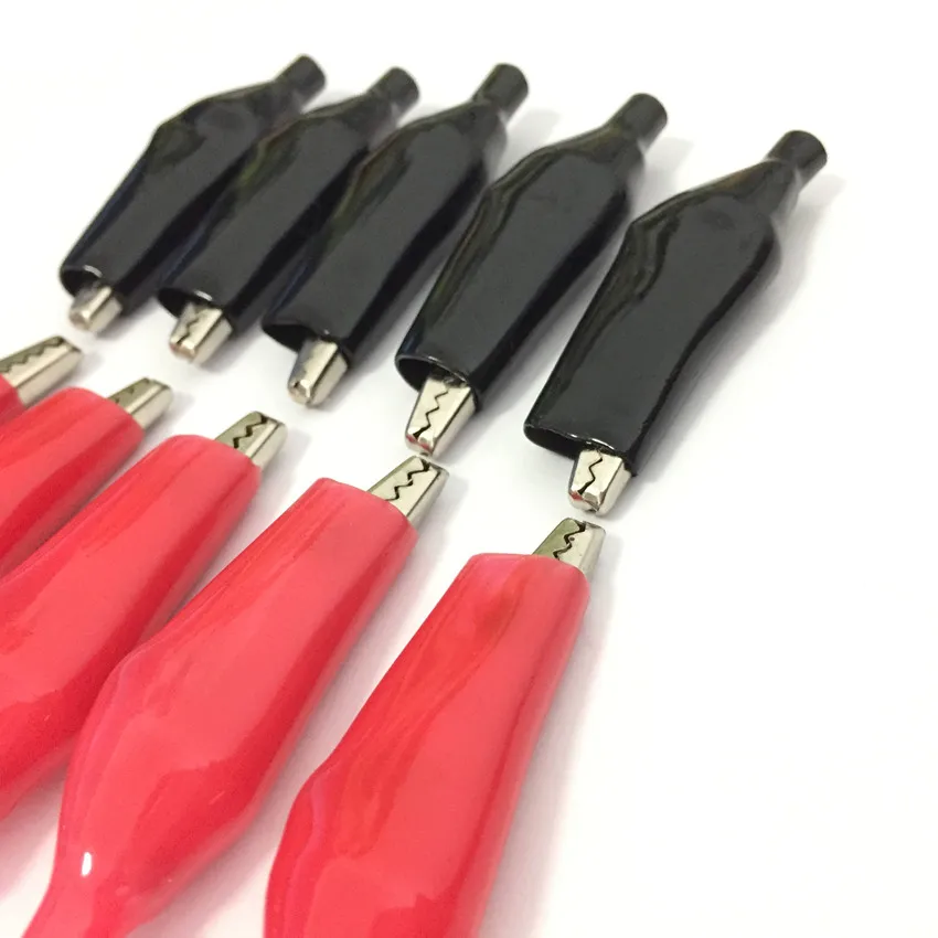 5 Pair red and black 45mm PVC Insulated Crocodile Test Clip Total 10pcs 
