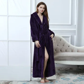 Navy Women Men Long Warm Dobby Coral Fleece Bathrobe Winter Thick Flannel Thermal Bath Robe Kimono Dressing Gown Bride Peignoir
Navy Women Men Long Warm Dobby Coral Fleece Bathrobe Winter Thick Flannel Thermal Bath Robe Kimono Dressing Gown Bride Peignoir