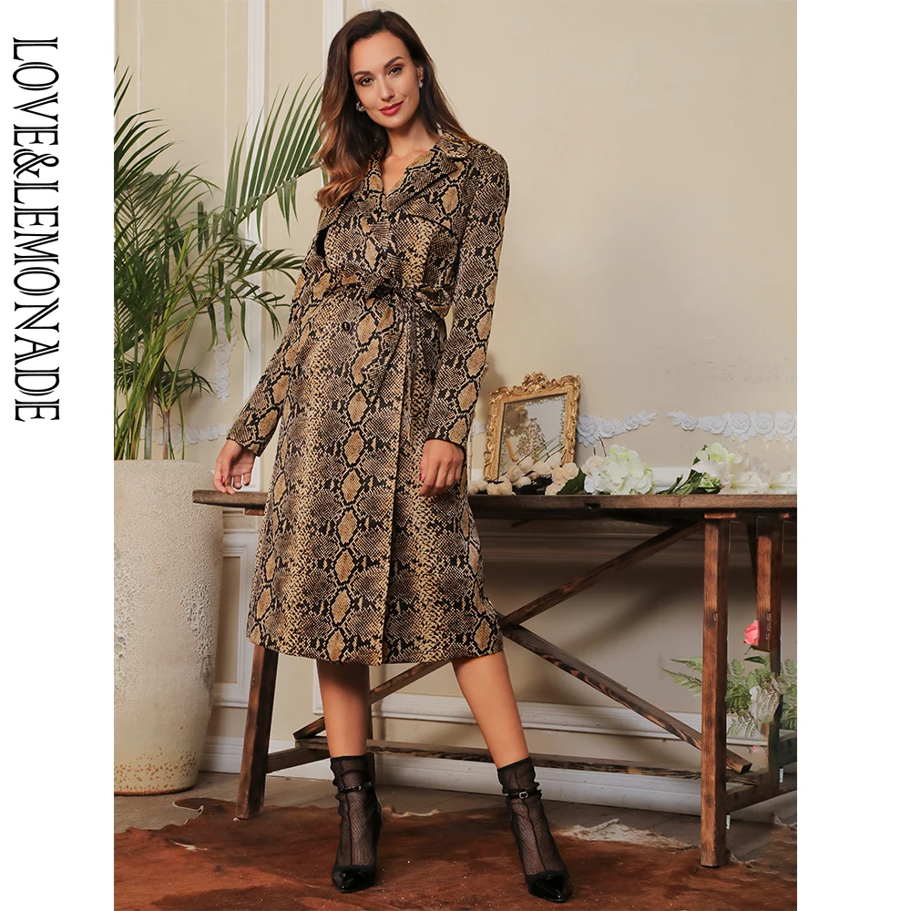 Love&Lemonade Sexy V-Lapel Double Breasted Snake Print Belts Fitted WindbreakerLM81483-1
Love&Lemonade Sexy V-Lapel Double Breasted Snake Print Belts Fitted WindbreakerLM81483-1
