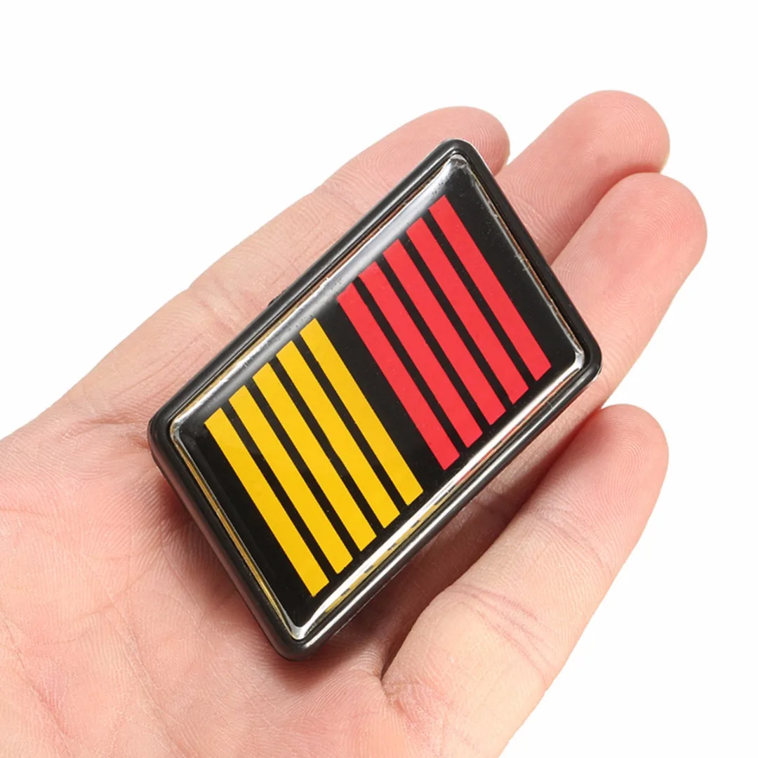 1set Ralliart Stripe Bar Grille Emblem Badge Red Yellow Black For Mitsubishi Ralliart Grill Emblem Decoration Style