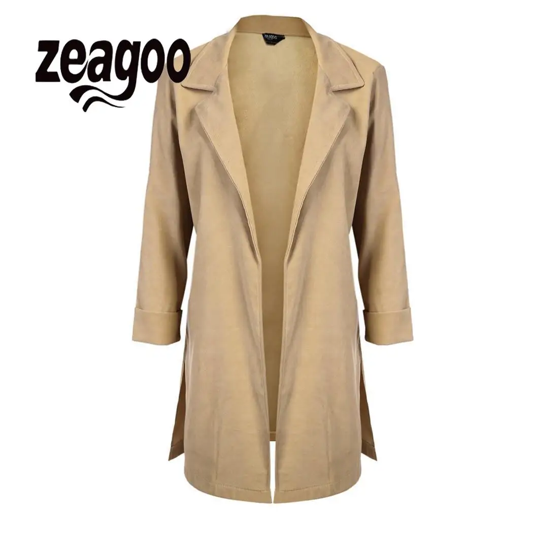 zeagoo Women Open Lapel Trench Casual Coat Side Long Long Outwear Sleeve Front Split
zeagoo Women Open Lapel Trench Casual Coat Side Long Long Outwear Sleeve Front Split