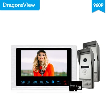 Dragonsview 4 Wire Video Intercom System 960P 7 inch Video Door Phone Doorbell Intercom 1 Monitor 2 Panels Wide Angle 2.3mm Len
Dragonsview 4 Wire Video Intercom System 960P 7 inch Video Door Phone Doorbell Intercom 1 Monitor 2 Panels Wide Angle 2.3mm Len
