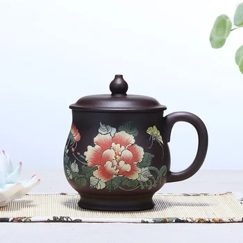 350ML Yixing Purple Clay Vintage Handgrip Mug for Household Flower Pattern Drinkware Health Raw Ore Zisha Biluochun Puer Tea Cup
350ML Yixing Purple Clay Vintage Handgrip Mug for Household Flower Pattern Drinkware Health Raw Ore Zisha Biluochun Puer Tea Cup