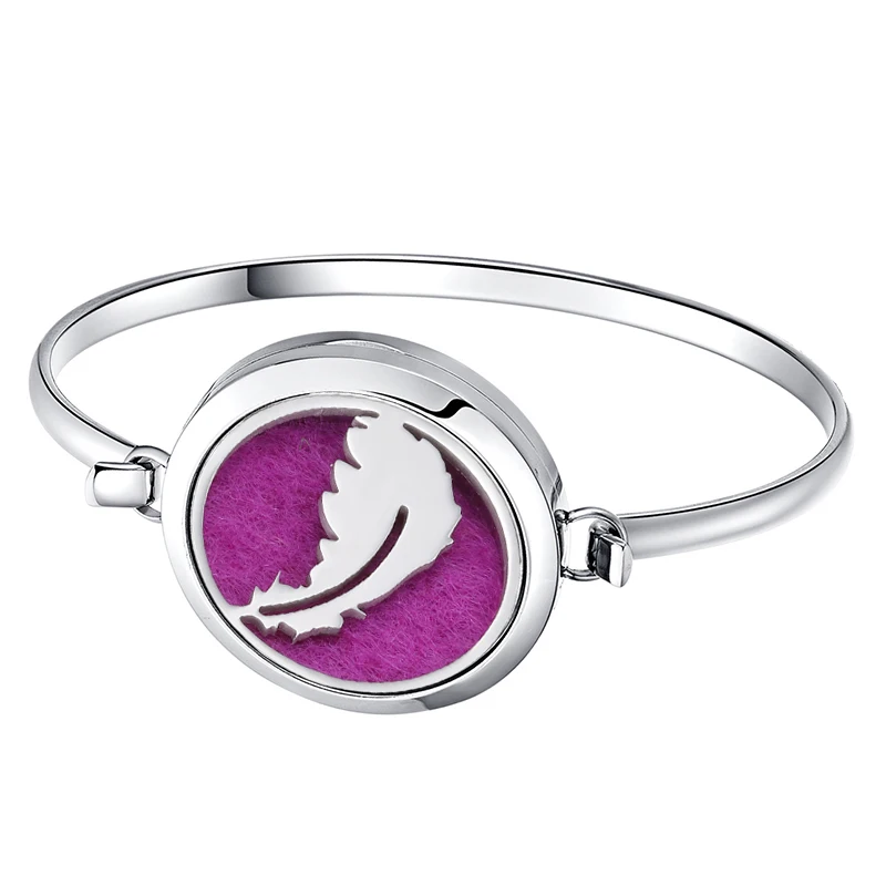 Feather Stainless Steel Aromatherapy Bracelet bangle vintage jewelry perfume Essential oil diffuser bracelets for women With Pad
Feather Stainless Steel Aromatherapy Bracelet bangle vintage jewelry perfume Essential oil diffuser bracelets for women With Pad