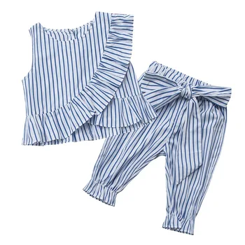 YorkZaler 2 PCS/set Summer Baby Girl Clothes Kids Clothes Set Sleeveless Flounces Striped Vest Shirt Butterfly Knot Pants
YorkZaler 2 PCS/set Summer Baby Girl Clothes Kids Clothes Set Sleeveless Flounces Striped Vest Shirt Butterfly Knot Pants