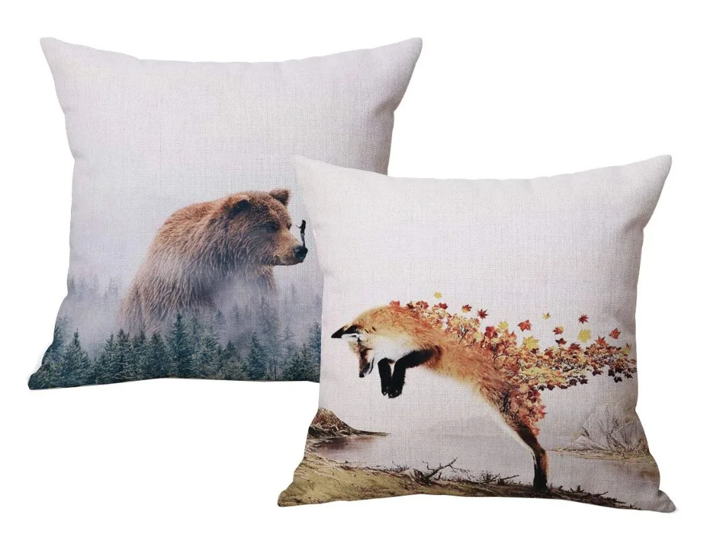 Bear Fox Cute Decorative Throw Pillow Covers Soft Couch Creatvie Pillow Case Set of 2
Bear Fox Cute Decorative Throw Pillow Covers Soft Couch Creatvie Pillow Case Set of 2