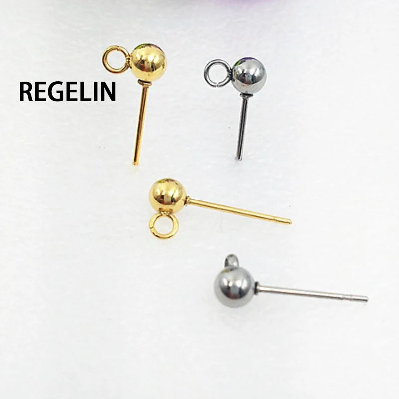 REGELIN 3/4/5/6/8mm Stainless Steel ball Earring Stud Ear Post Nails Ear Jewelry Findings for DIY Stud Earrings Jewelry 10pcs
REGELIN 3/4/5/6/8mm Stainless Steel ball Earring Stud Ear Post Nails Ear Jewelry Findings for DIY Stud Earrings Jewelry 10pcs