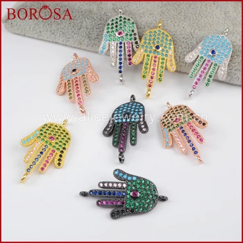 BOROSA Jewelry cz pave hamsa hand drusy connector spacer Pave cubic zirconia connector double bails for bracelet WX450
BOROSA Jewelry cz pave hamsa hand drusy connector spacer Pave cubic zirconia connector double bails for bracelet WX450