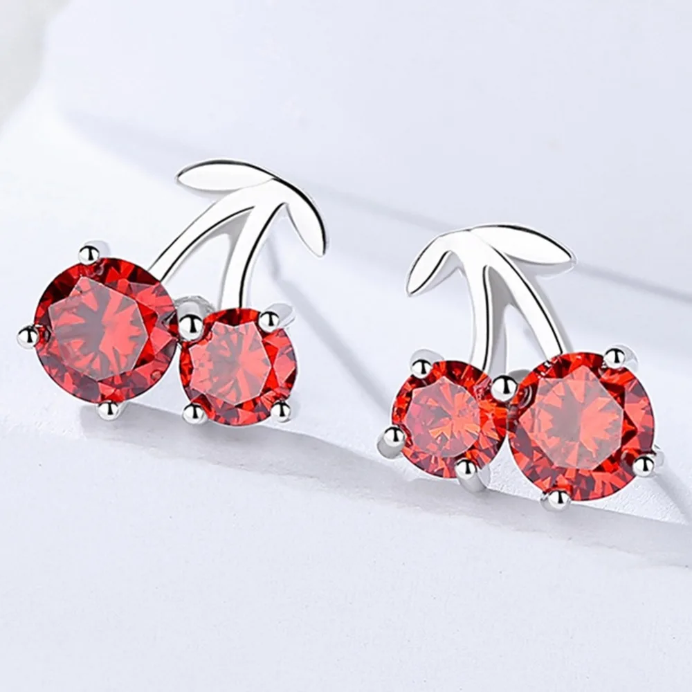 1 Pair Red Sweet Zircon Cherry Stud Earrings For Women Female Fashion Youth Beautiful Girl Students Fruit Fresh Earrings
1 Pair Red Sweet Zircon Cherry Stud Earrings For Women Female Fashion Youth Beautiful Girl Students Fruit Fresh Earrings