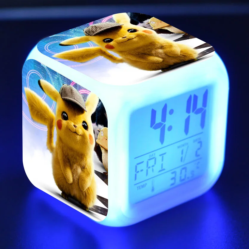 Digital Alarm Clock Kids Led reloj despertador Cartoon Detective Pikachu Toys Colorful Glowing wekker desk clock wake up light
Digital Alarm Clock Kids Led reloj despertador Cartoon Detective Pikachu Toys Colorful Glowing wekker desk clock wake up light