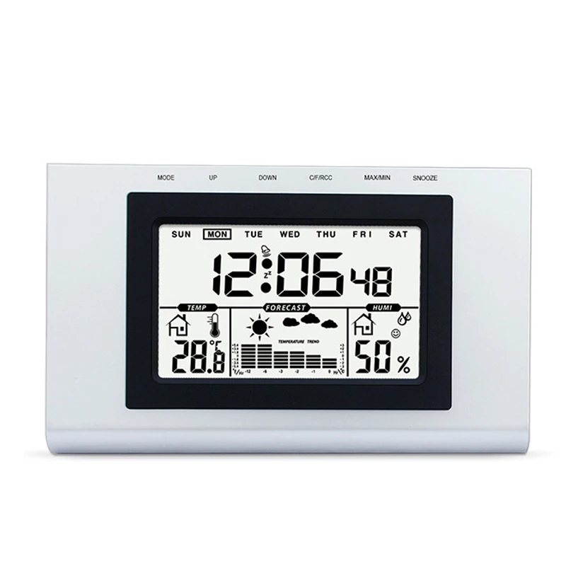 Luminous indoor electronic thermometer Wireless Weather Station Temperature Humidity Sunrise Sunset Time Barometer Dual Alarm
Luminous indoor electronic thermometer Wireless Weather Station Temperature Humidity Sunrise Sunset Time Barometer Dual Alarm