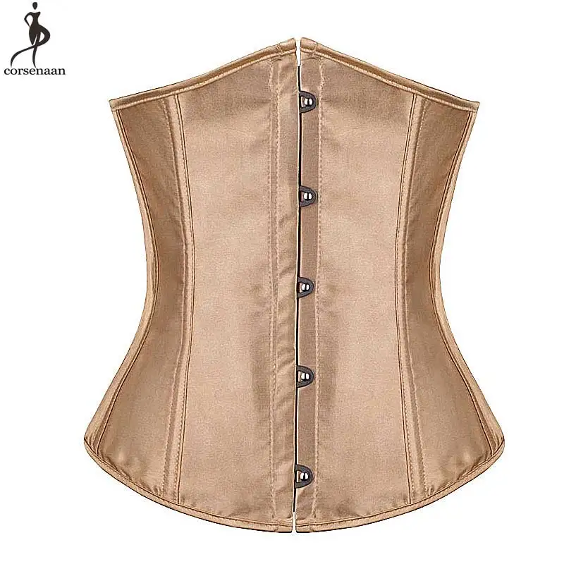 

Satin Underbust Corset Solid Color Corsets Women Plus Size 6XL Korset Push Up Waist Slimming Cincher Bustier Sexy Boned Corselet