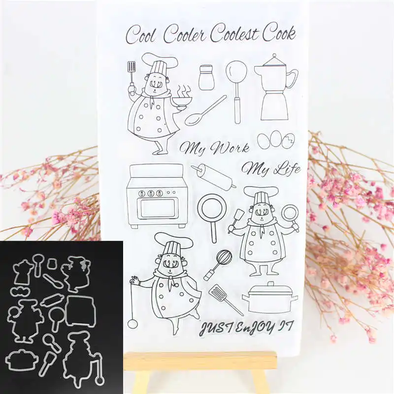 Cook little Girl Metal Cutting dies and Clear Stamp Set for DIY Scrapbooking Photo Album Decoretive Embossing Stencial
Cook little Girl Metal Cutting dies and Clear Stamp Set for DIY Scrapbooking Photo Album Decoretive Embossing Stencial