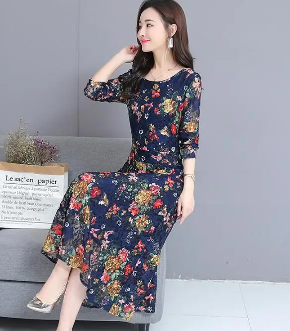 2019 Autumn New Arrival High Quality Plus Size M-4XL Long Sleeve Flower Printed Woman Long Lace Dress
2019 Autumn New Arrival High Quality Plus Size M-4XL Long Sleeve Flower Printed Woman Long Lace Dress