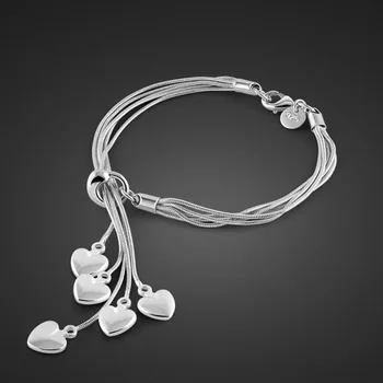 Hot Sale fashion 100% 925 Sterling Silver heart Bracelet Women Tassel snake chain Bracelet Authentic solid Silver Jewelry Gift
Hot Sale fashion 100% 925 Sterling Silver heart Bracelet Women Tassel snake chain Bracelet Authentic solid Silver Jewelry Gift