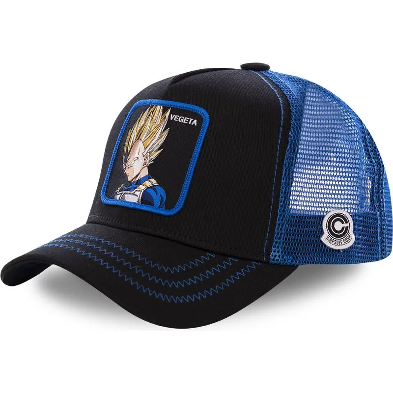 

New Dragon Ball Mesh Hat Vegeta Baseball Cap High Quality Curved Brim Black & Blue Snapback Cap Gorras Casquette Dropshipping