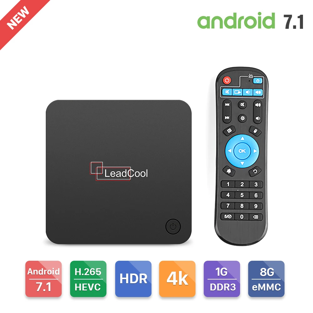 Leadcool X Android 7.1 Smart Set Top Box 1G+8G H.265 4K HD Media Player Support 2.4GHz WIFI Smart Android Box Like X96MINI Box
Leadcool X Android 7.1 Smart Set Top Box 1G+8G H.265 4K HD Media Player Support 2.4GHz WIFI Smart Android Box Like X96MINI Box